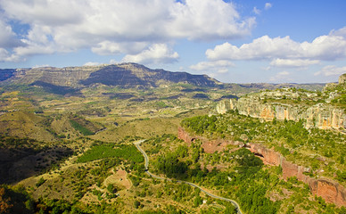 Fototapeta na wymiar Panoramic view of high mountains in Spain