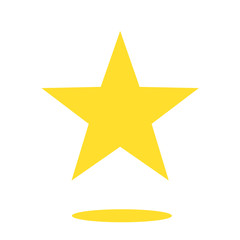 Isolated yellow star icon, ranking mark