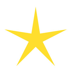 Isolated yellow star icon, ranking mark
