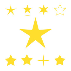 Isolated yellow star icon, ranking mark