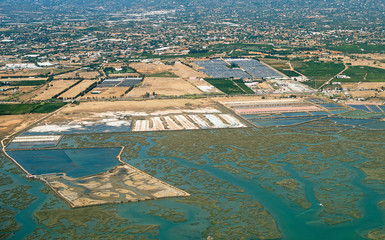 Production of sea salt in the Algarve region, Portugal.