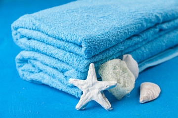 Obraz na płótnie Canvas Soft blue towels