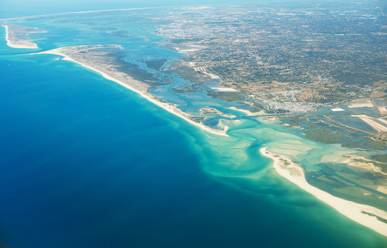 Aerial view of Olh&atilde;o, Algarve, Portugal.