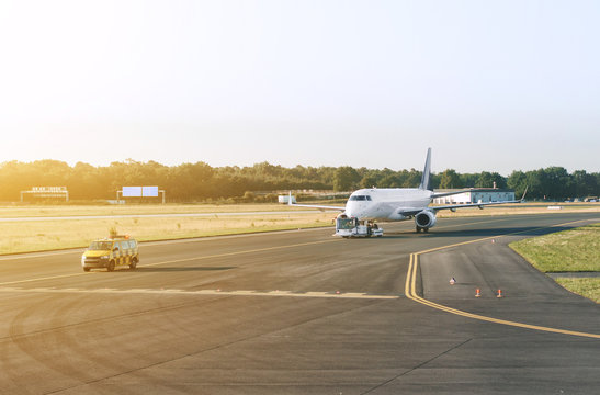 The plane is preparing to take off.