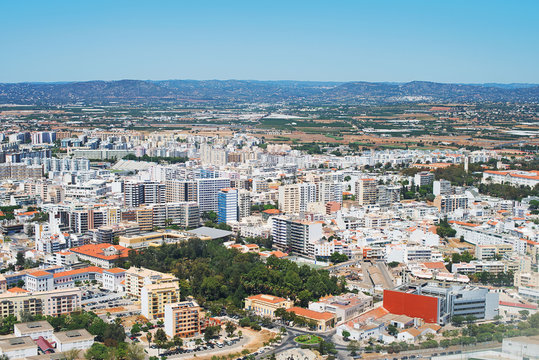 Aerial view of Faro, Algarve, Portugal.