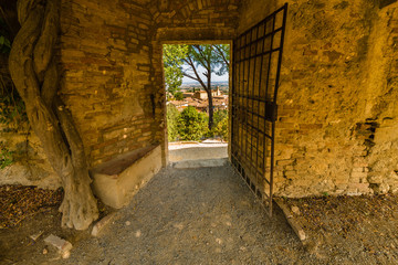 Door on Panorama of San Gimignano