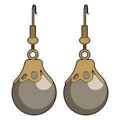 Isolated earrings illustration