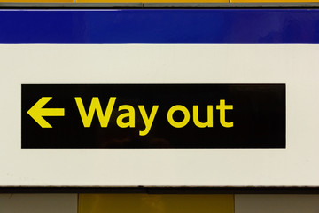 Way out sign in London underground station