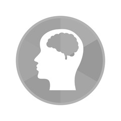 Kreis Icon - Gehirn im Kopf