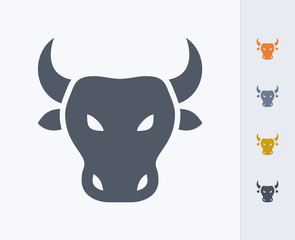 Bull Head - Carbon Icons. A professional, pixel-perfect icon designed on a 32x32 pixel grid and redesigned on a 16x16 pixel grid for very small sizes.