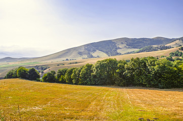 Agricultural land in a hot sunny day located high in the mountains of Lori region of Armenia