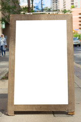 blank cafe billboard sidewalk outdoor city urban restaurant menu