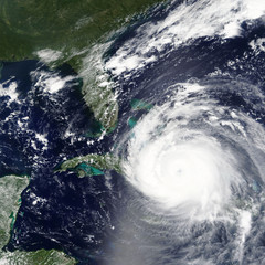 Hurricane Irma heading towards Bahamas and Miami, Florida - Elements of this image furnished by NASA - 170877347