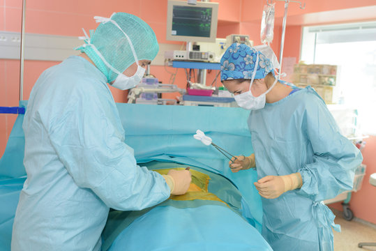 surgery team in the operating room
