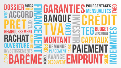 Fototapeta premium crédit et financement - nuage de mots