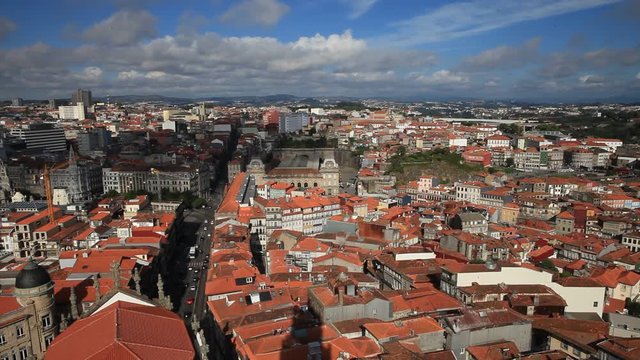 Aerial view on the city of Porto from Clarigos Tower