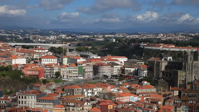Aerial view on the city of Porto from Clarigos Tower
