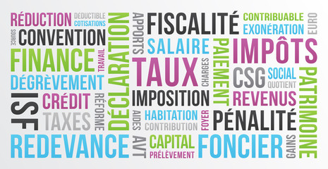 Fototapeta premium Impôts - nuage de mots