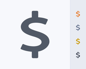 Dollar Sign - Carbon Icons. A professional, pixel-perfect icon designed on a 32x32 pixel grid and redesigned on a 16x16 pixel grid for very small sizes.