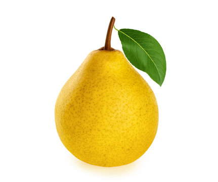 Yellow pear isolated on white background