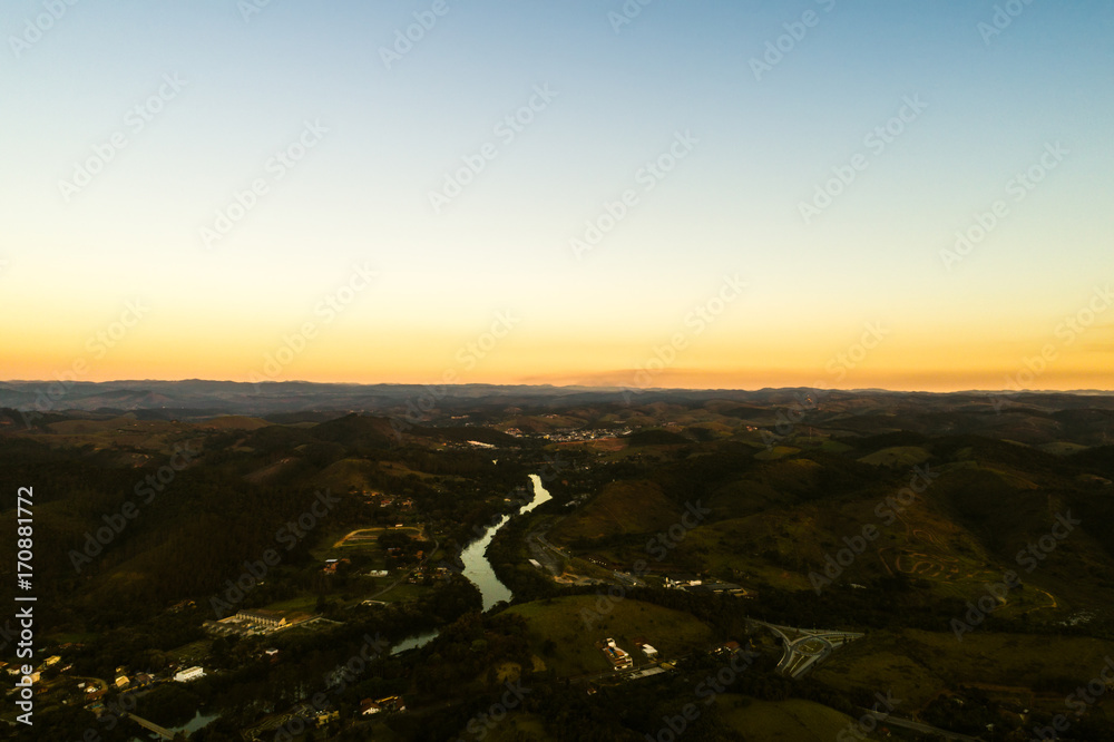 Sticker paraiba river in brazil by drone