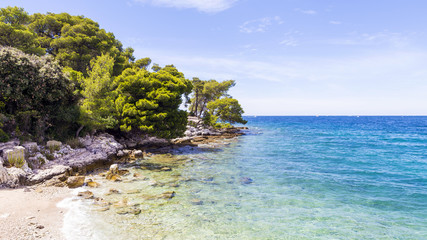 Fototapeta premium Beach town of Rovinj in Croatia.
