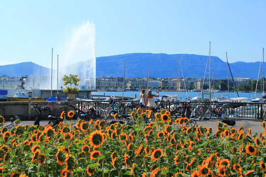 Lac et ville de Genève, Suisse