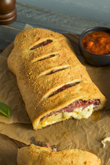 Homemade Cheesy and Meaty Italian Stromboli