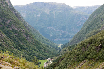 Fototapeta na wymiar The view on the narrowest fjord in Norway