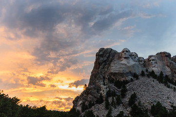 Mount Rushmore in the evening light