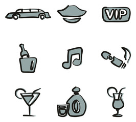 Limousine Icons Freehand 2 Color