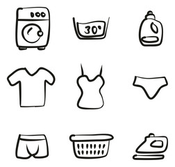 Laundry Icons Freehand