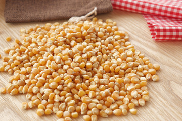 Pop corn corn on table
