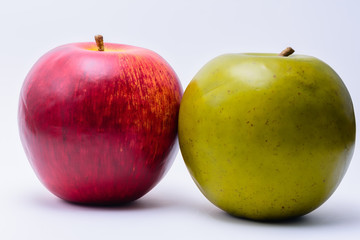 Close up of red and green decoration apples