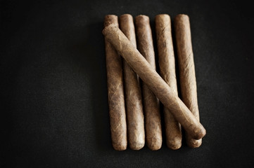 cigar on black background