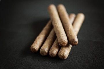 cigar on black background