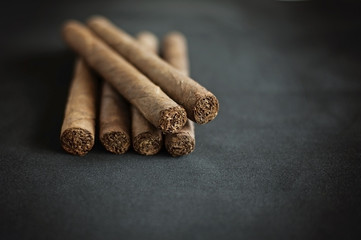 cigar on black background