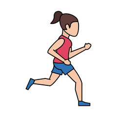 Fototapeta na wymiar woman running or jogging icon image vector illustration design 