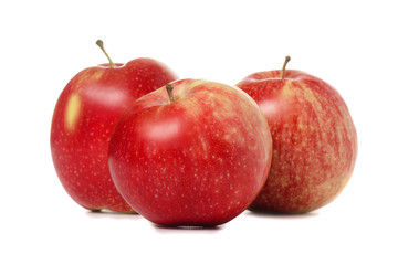 Three red apples