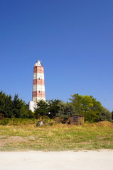 Fototapeta na wymiar Lighthouse in Shabla, Bulgaria over the blue sky