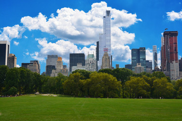 Fototapeta premium Central Park neighborhood in a summer day 