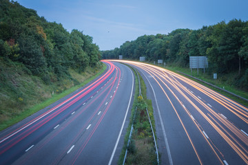 Dusk commuter on UK motorway