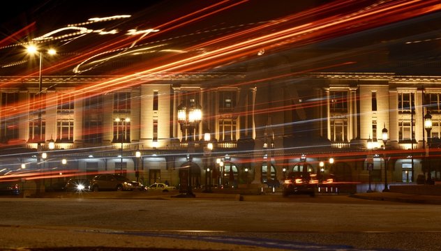 Penn Station At Night In Baltimore