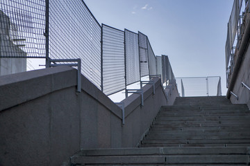  staircase leading to the bridge at dusk