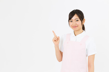 portrait of asian nurse isolated on white background