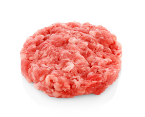 Fresh forcemeat, isolated on white