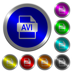 AVI file format luminous coin-like round color buttons