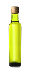 Bottle with olive oil on white background