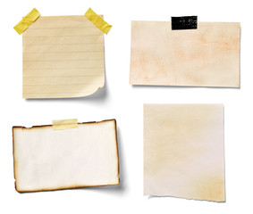 note paper on white background 