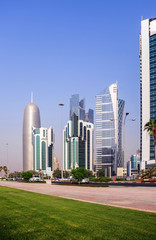 Fototapeta na wymiar The new modern architecture of Doha